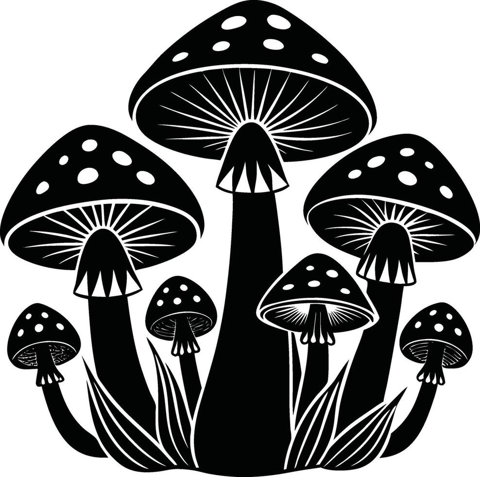 Mushroom Silhouette for Nature Lovers vector