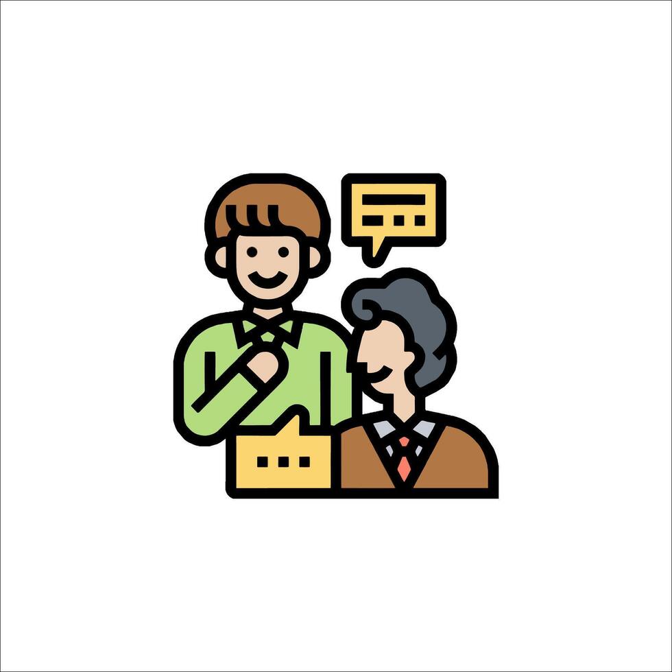 A man and woman talking to each other in a conversation vector