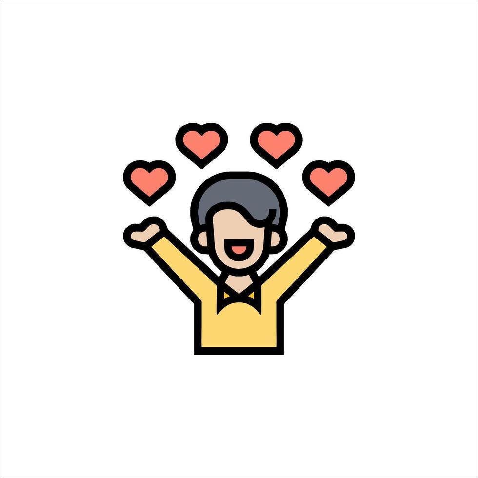 A man with hearts in his hands vector