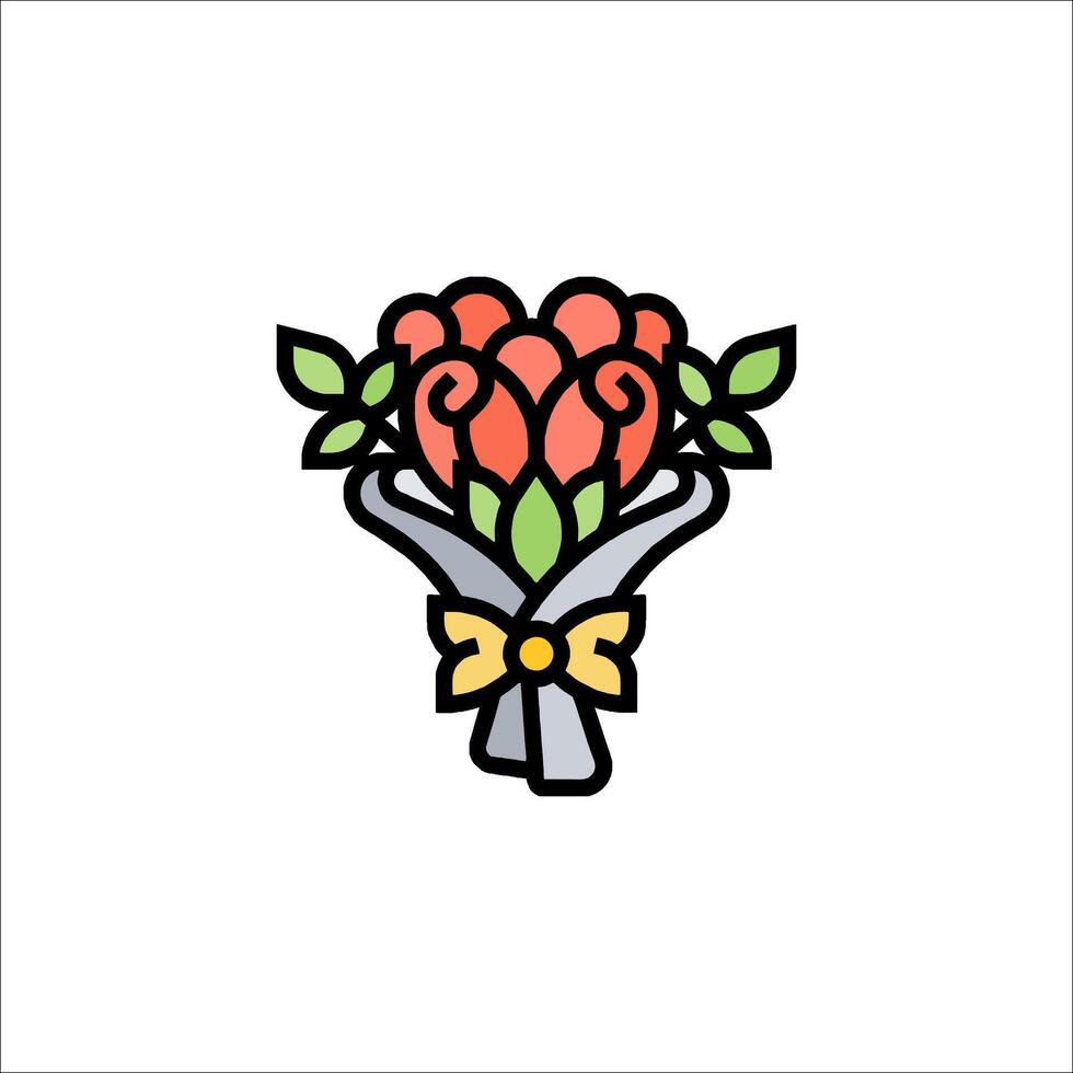 A bouquet of flowers with a bow on it vector