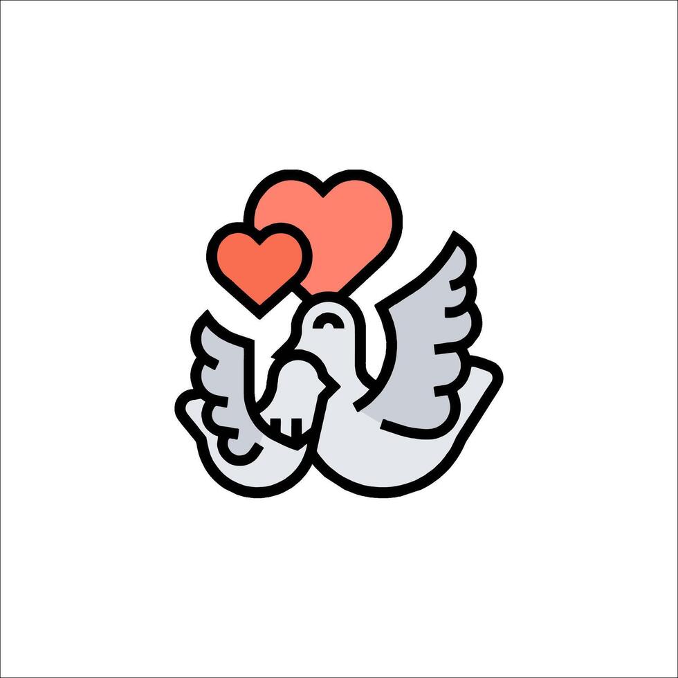 A dove with a heart in its beak vector