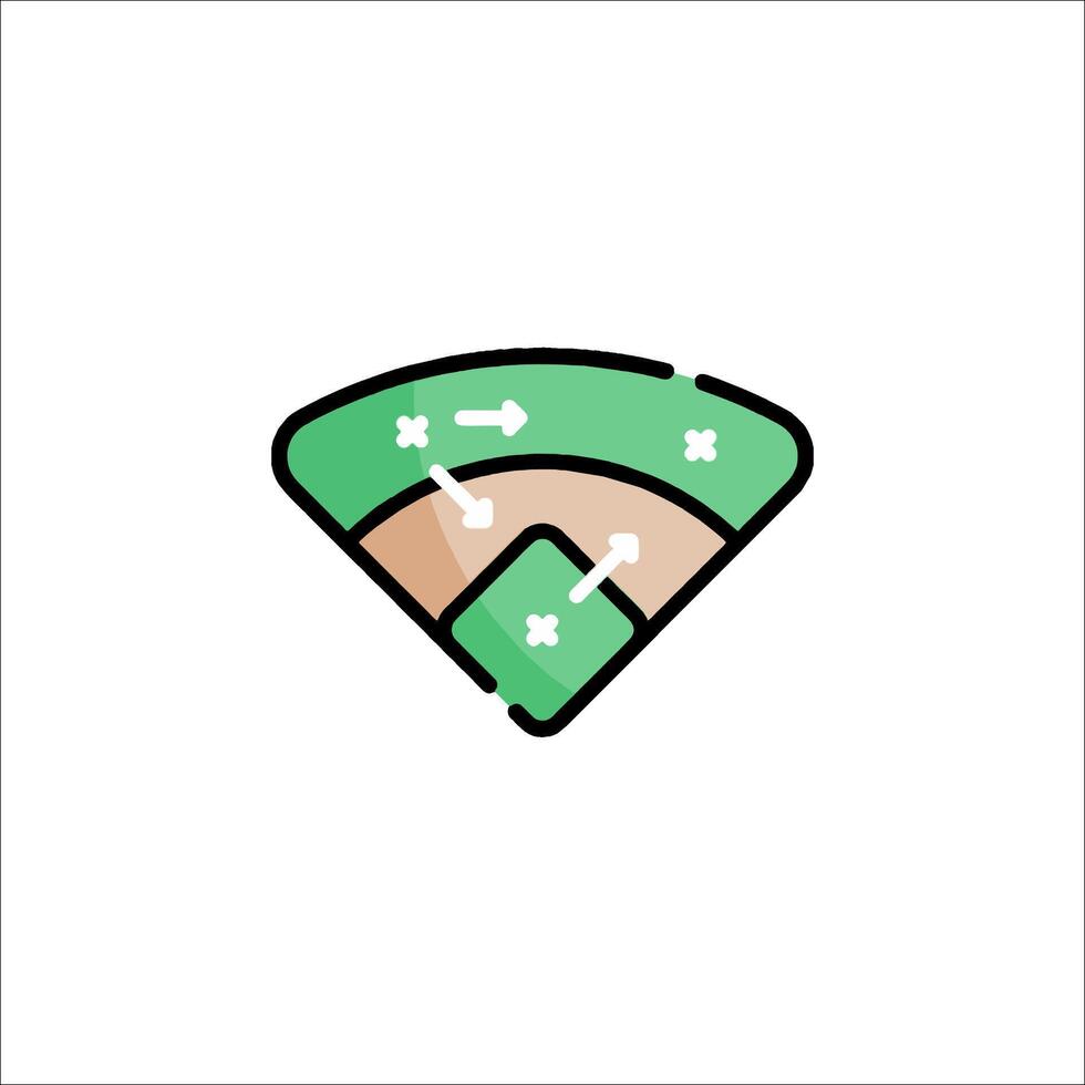 Baseball field icon illustration vector