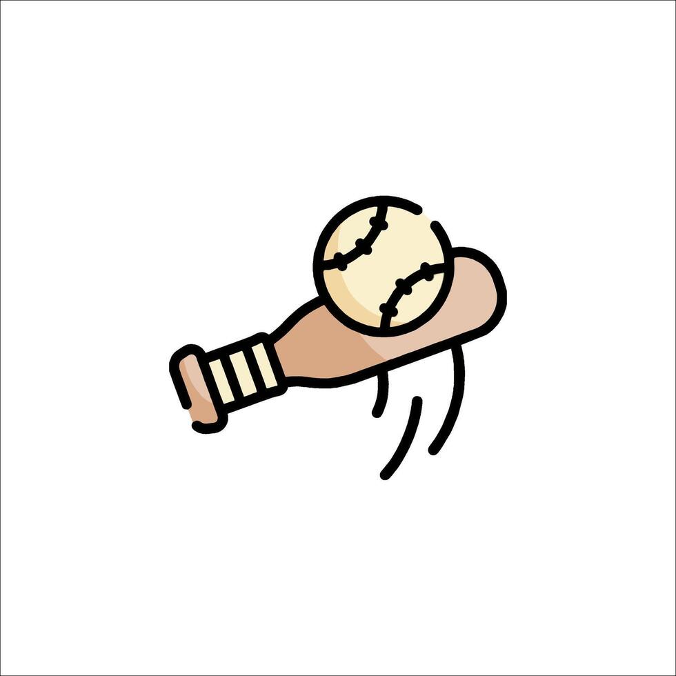 A baseball bat and ball icon on a white background vector