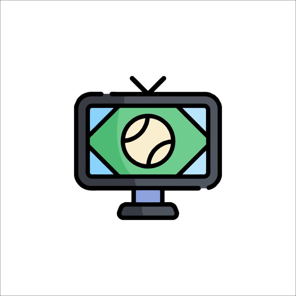 A television with a soccer ball on it vector