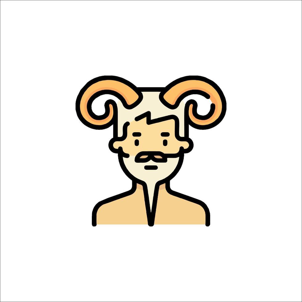 A man with a beard and long hair is shown in a line drawing vector