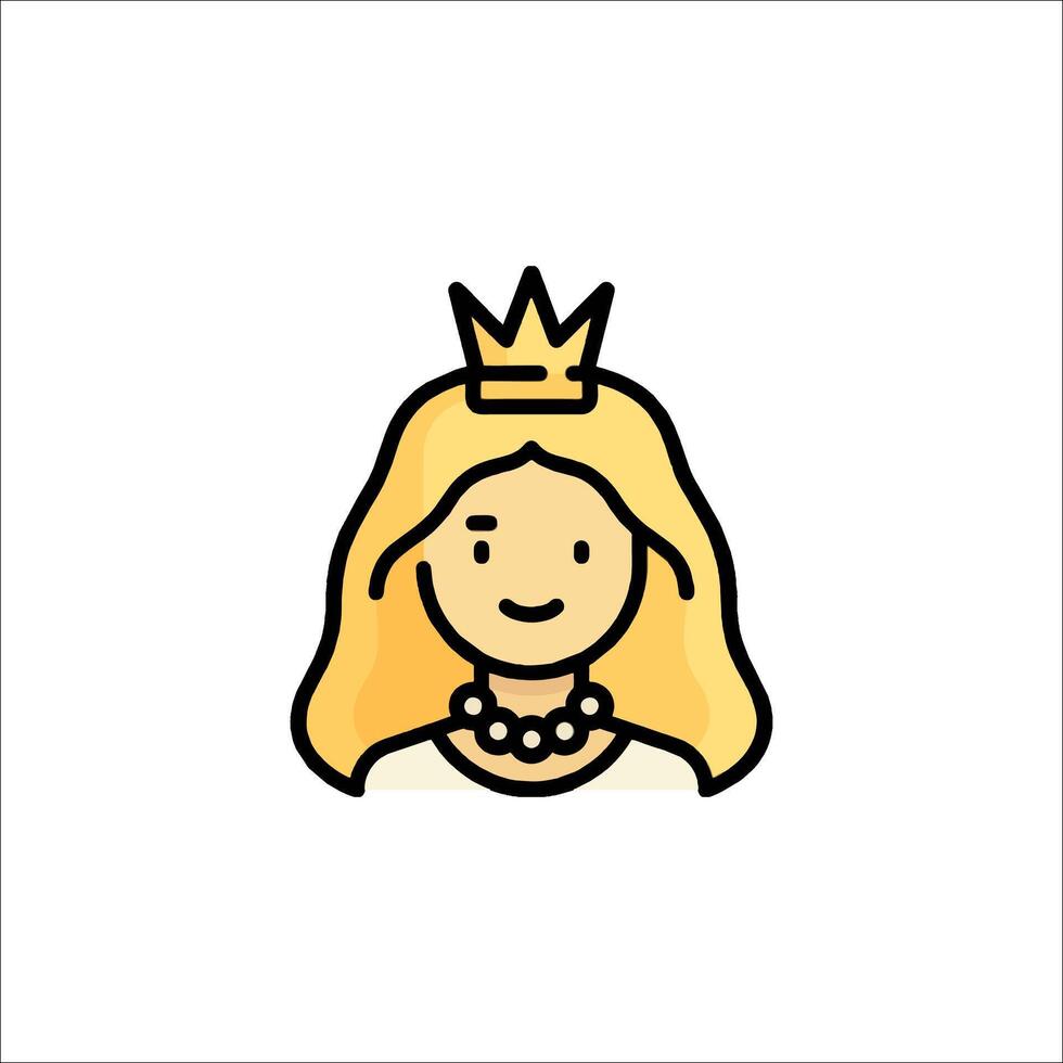 A cartoon woman with a crown on her head vector