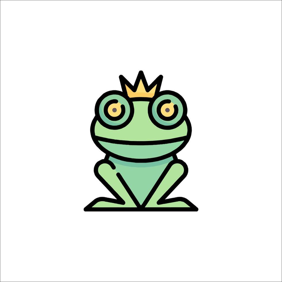 A cartoon frog with a crown on its head vector