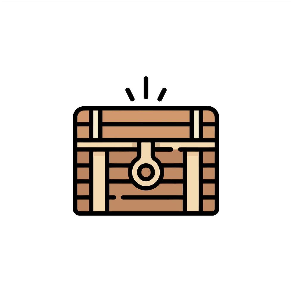 A treasure chest icon on a white background vector