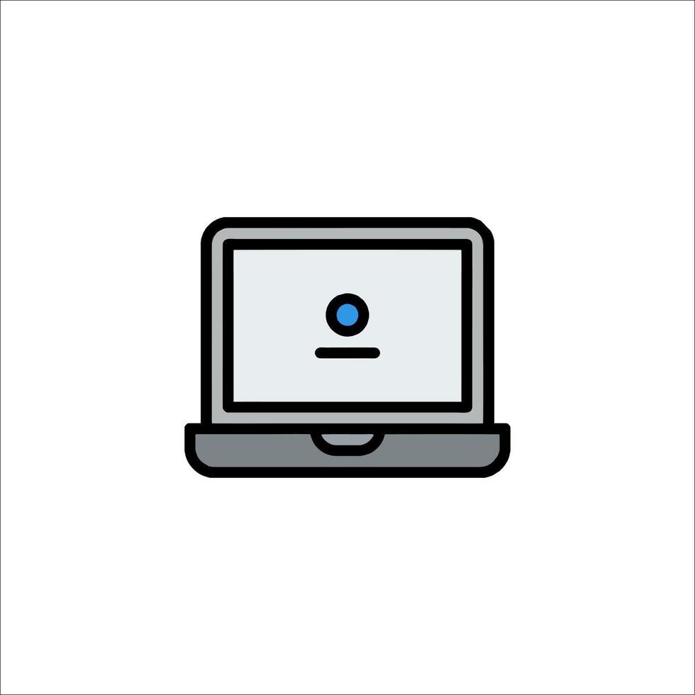 A laptop computer icon on a white background vector