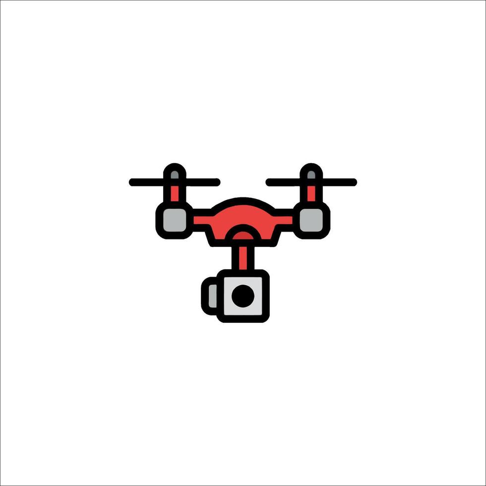 A red and black drone icon on a white background vector