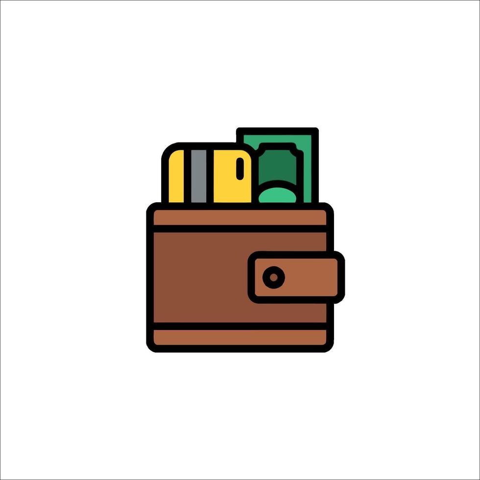 Wallet icon with money and credit cards vector