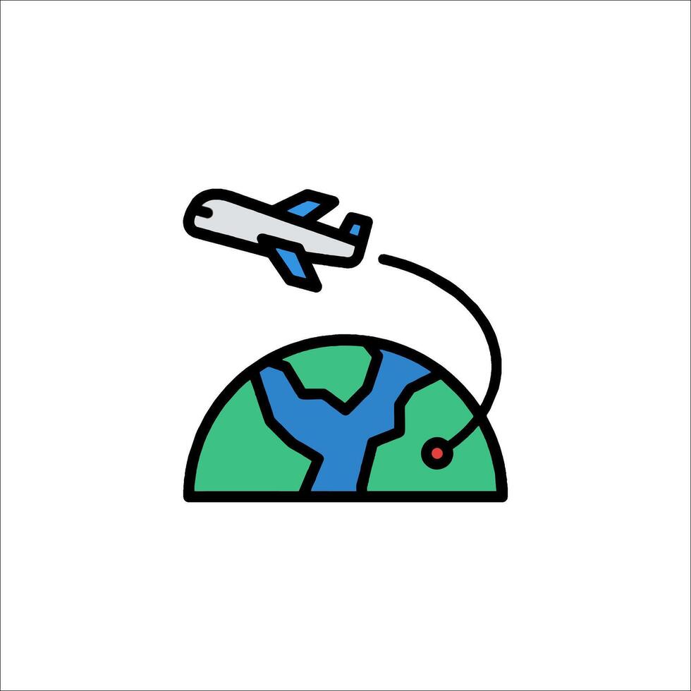 A plane flying over the earth with a map on it vector