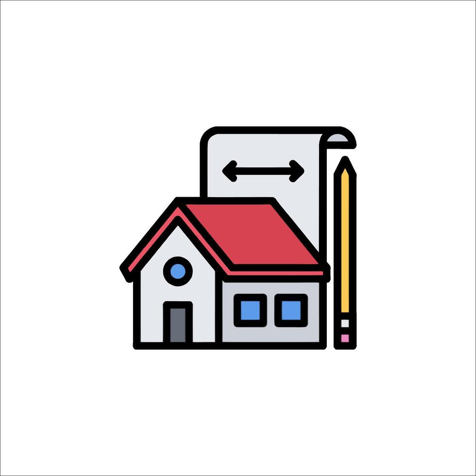 A house with a pencil and a paper vector