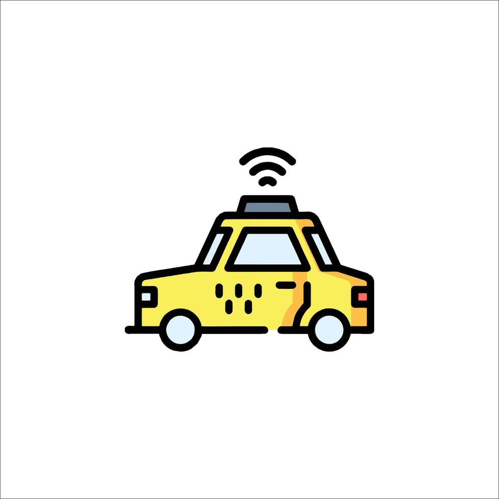 A taxi car with wifi icon vector