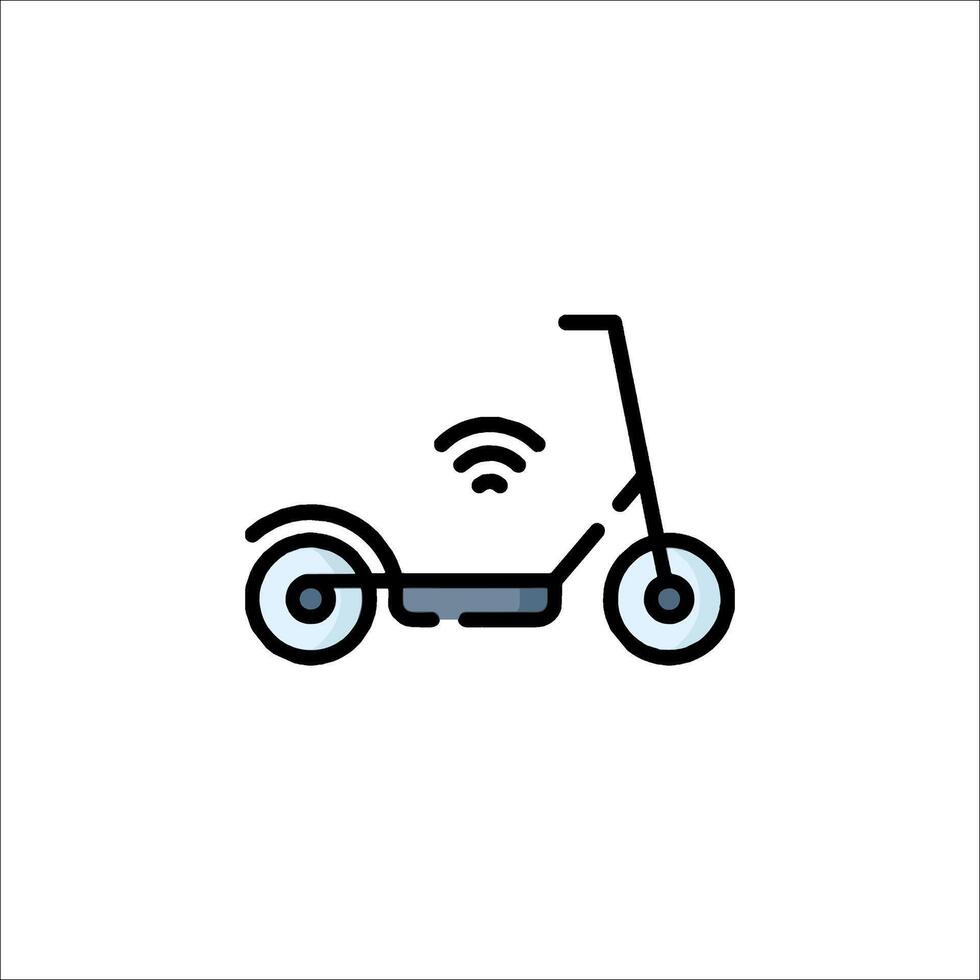 A motorcycle with a wifi connection icon vector