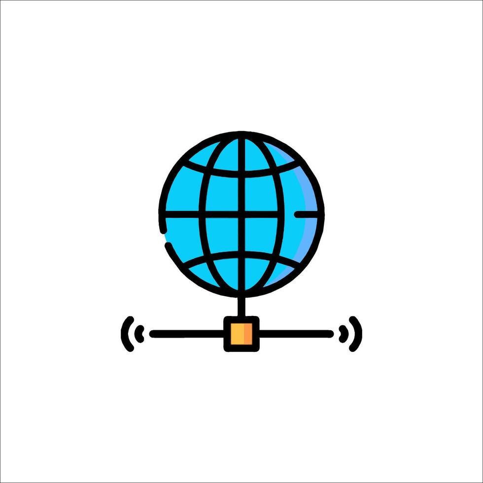 A globe with a wireless connection icon vector