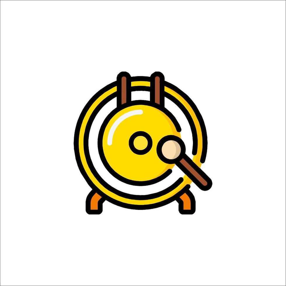 A yellow clock with a wooden handle vector