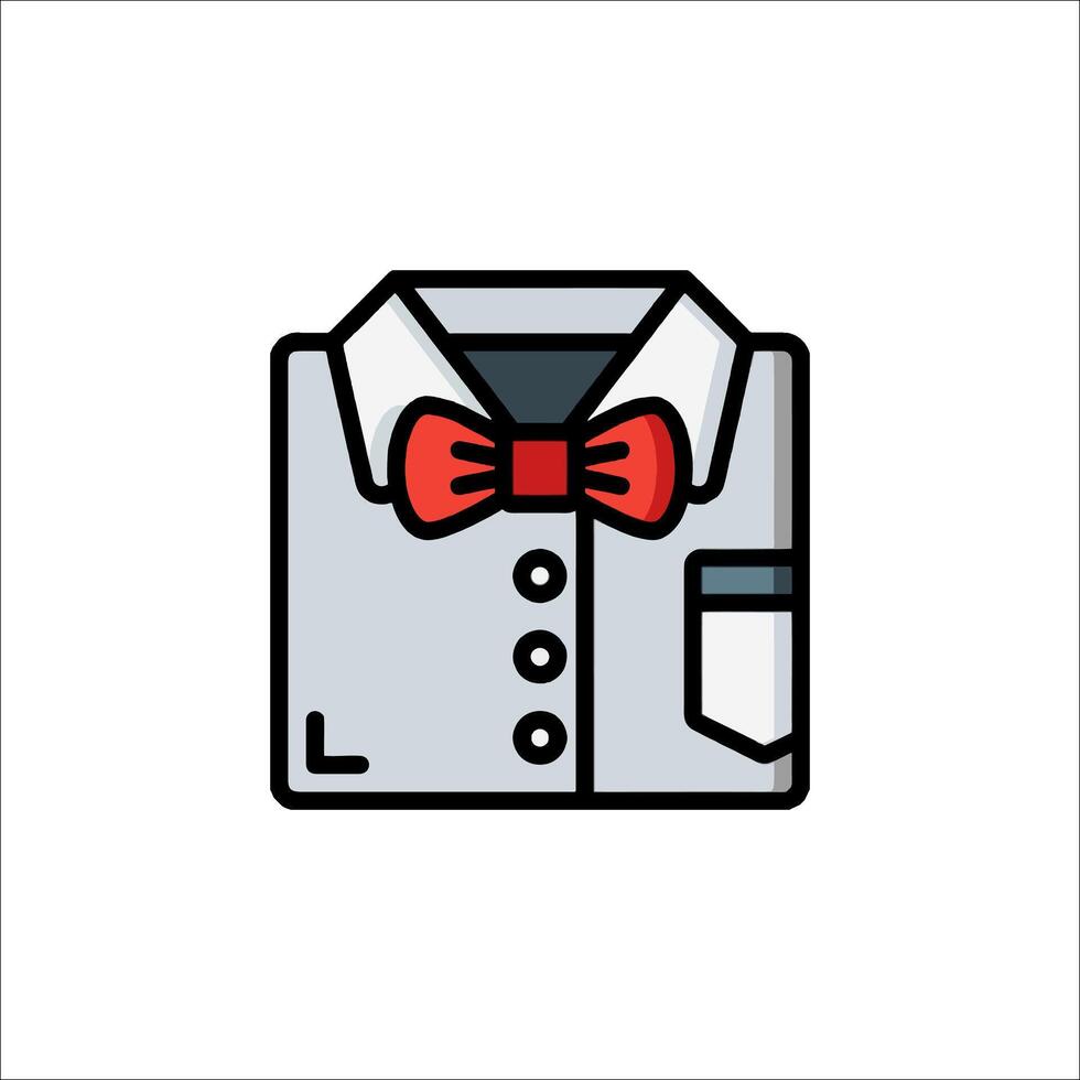 A shirt with a bow tie on it vector
