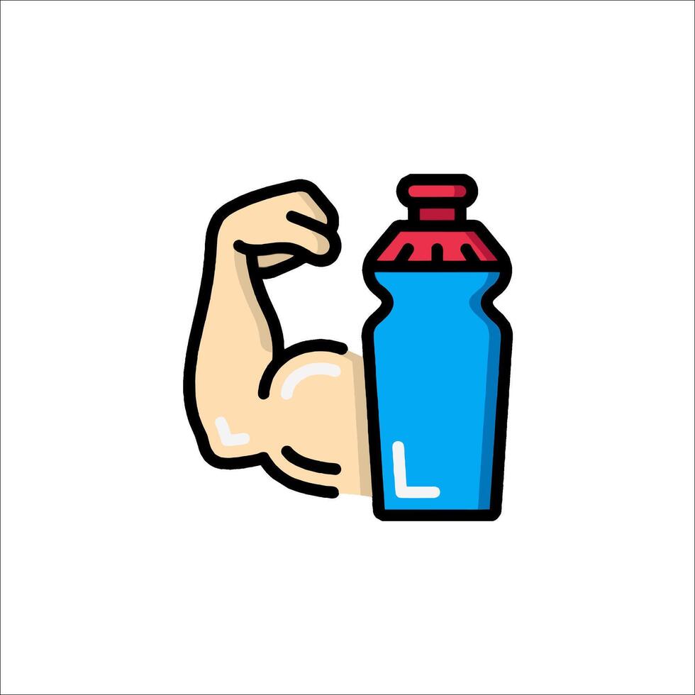 A cartoon arm with a bottle of water vector