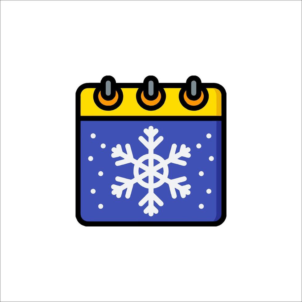 A calendar with snowflakes on it vector