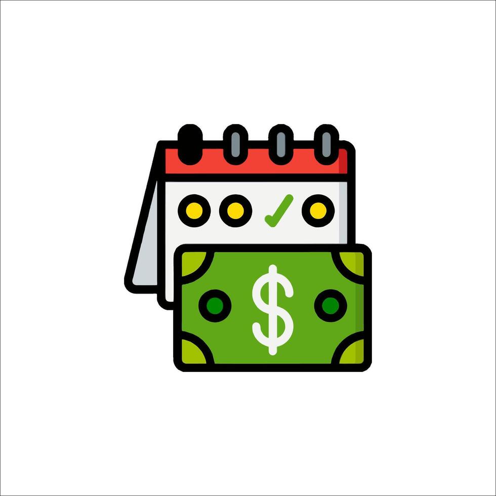 A calendar and money icon vector