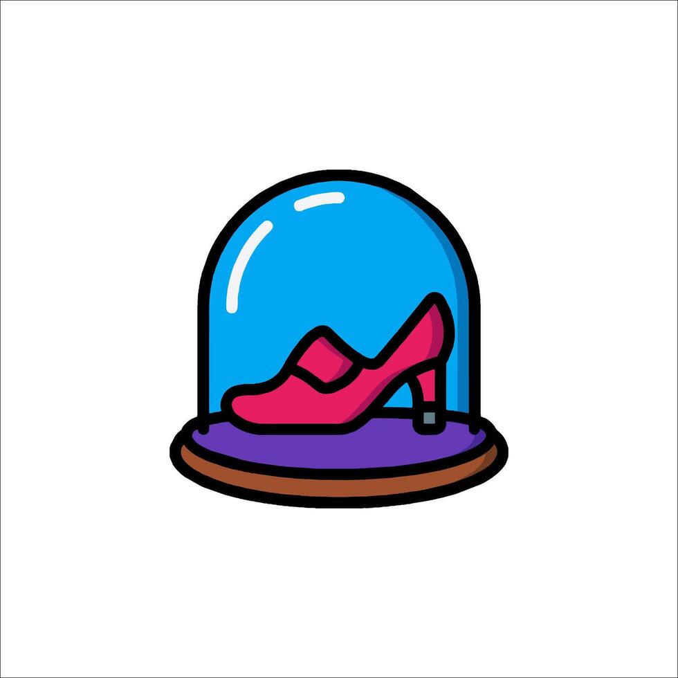Shoe icon in glass dome vector