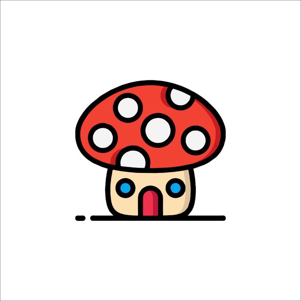 A mushroom icon with a house on top vector