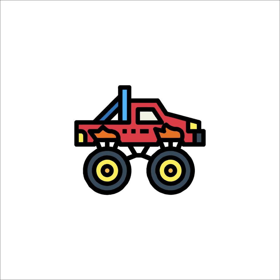 A monster truck icon on a white background vector