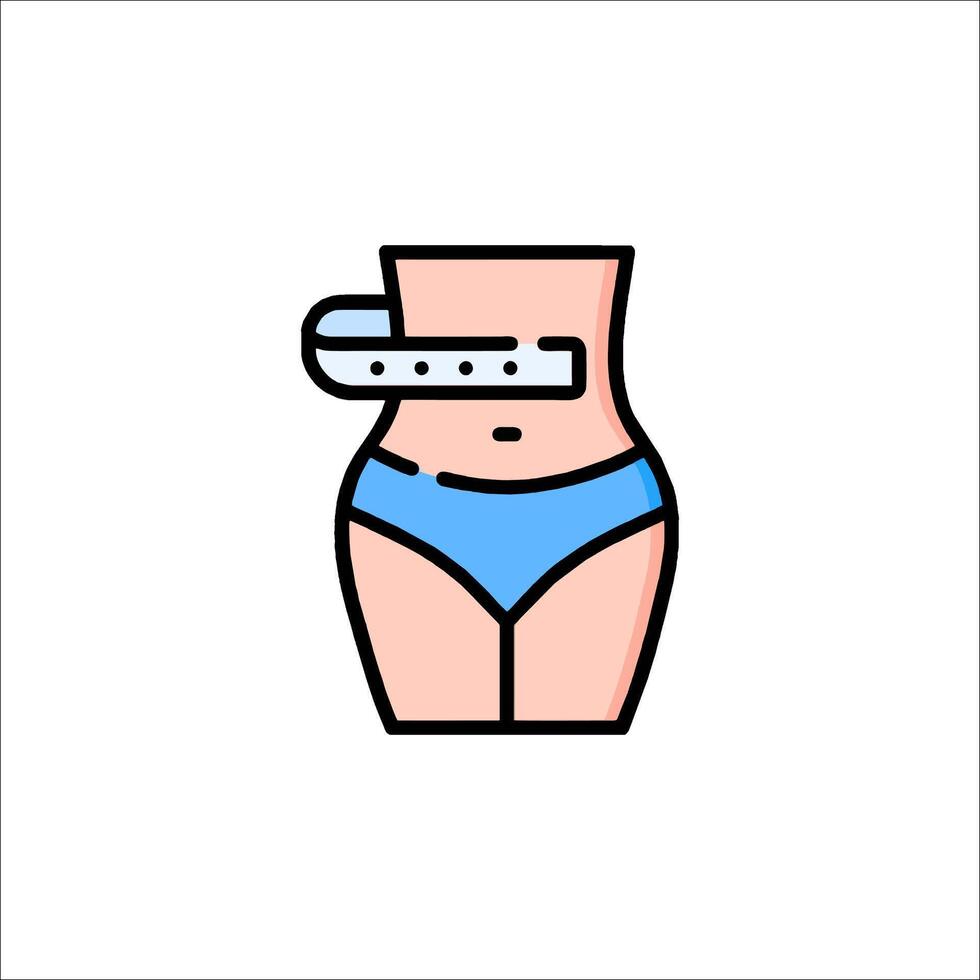 A woman's waist with a tape measure on it vector