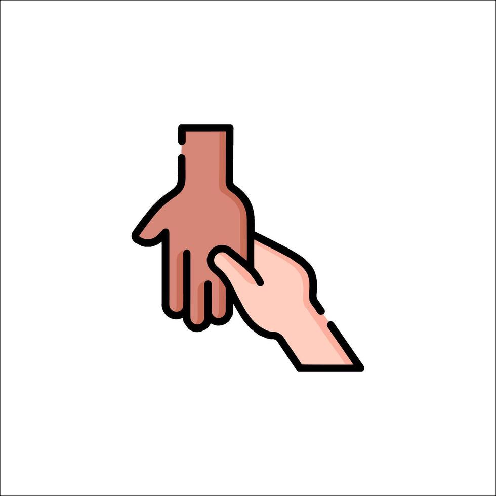 A hand reaching out to a person's hand vector