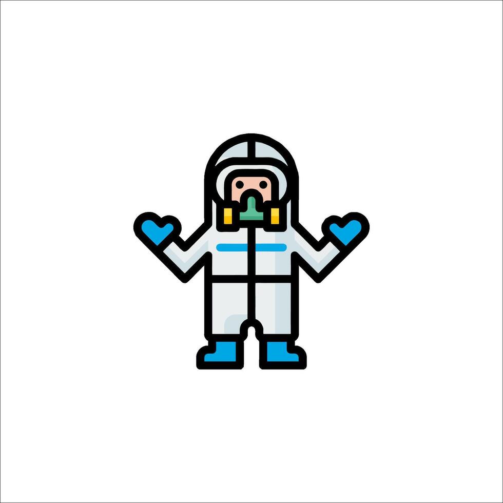 A man in a gas mask and gloves vector