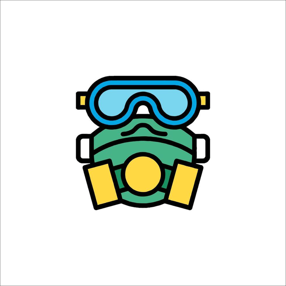 A gas mask and goggles icon vector