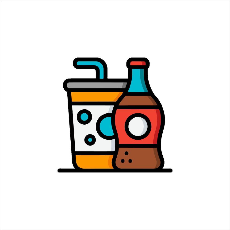 A drink and a soda icon vector