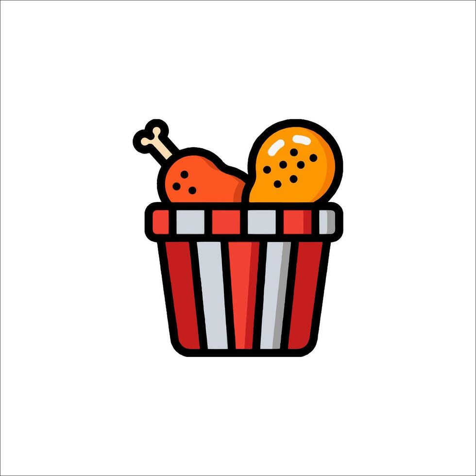 A basket with food in it and a sign that says popcorn vector