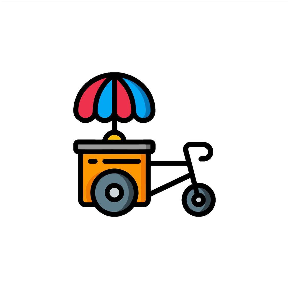 Ice cream cart icon illustration vector