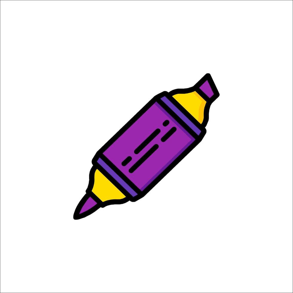 A purple crayon icon on a white background vector