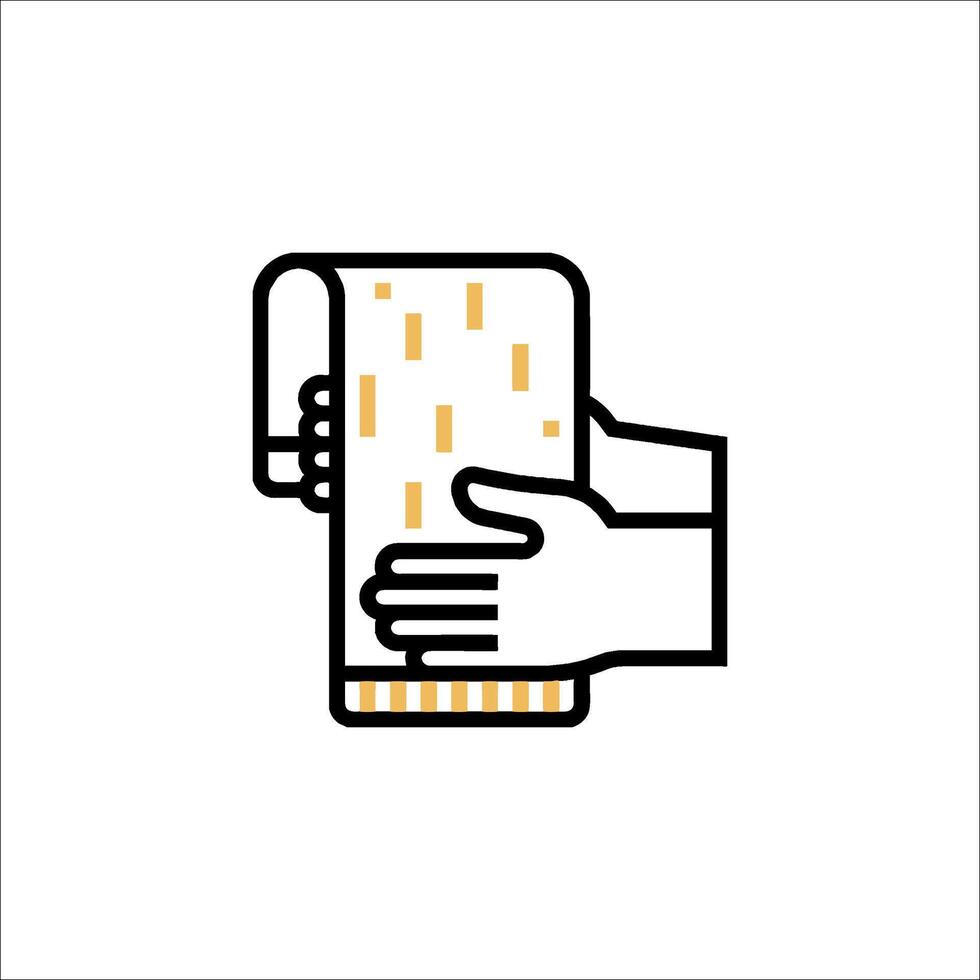 Hand washing with towel icon illustration vector