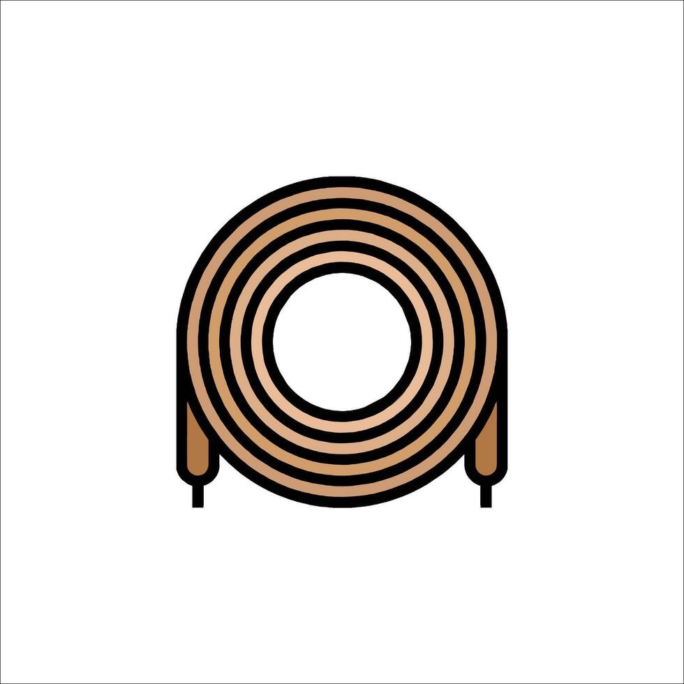 A brown wire with a circle on it vector