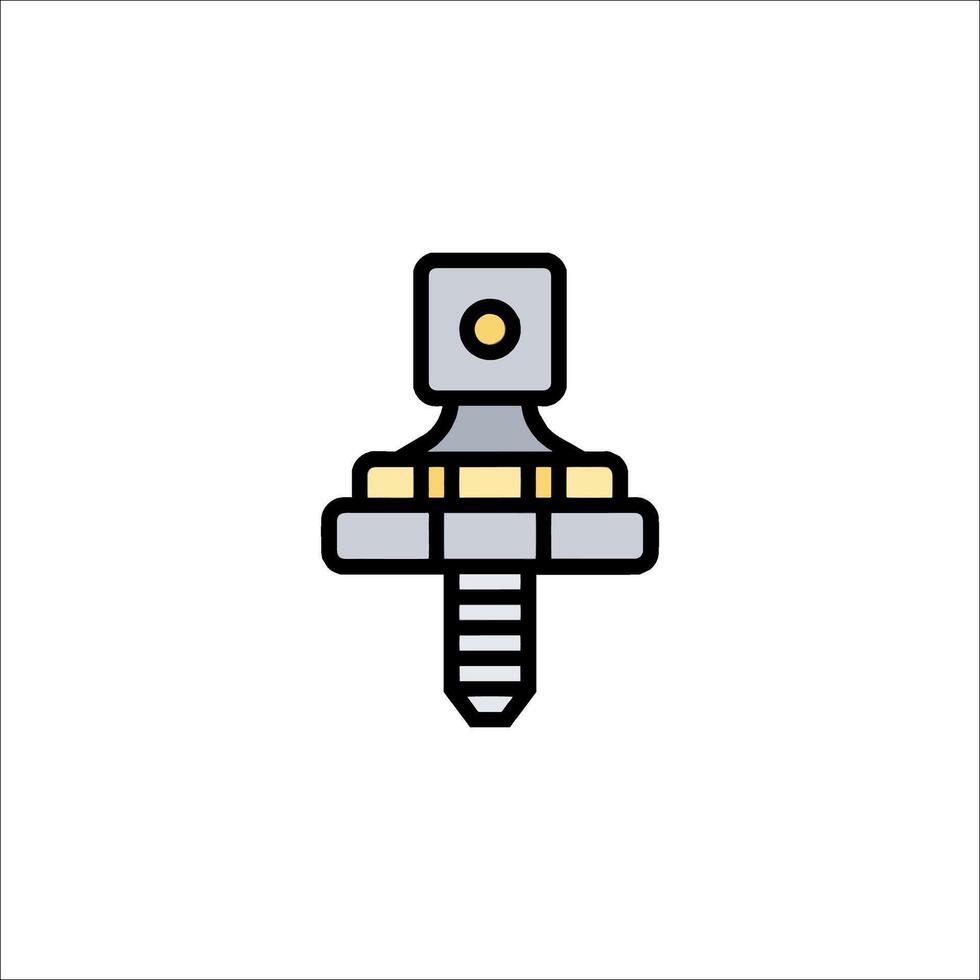 A screw with a screwdriver on top vector
