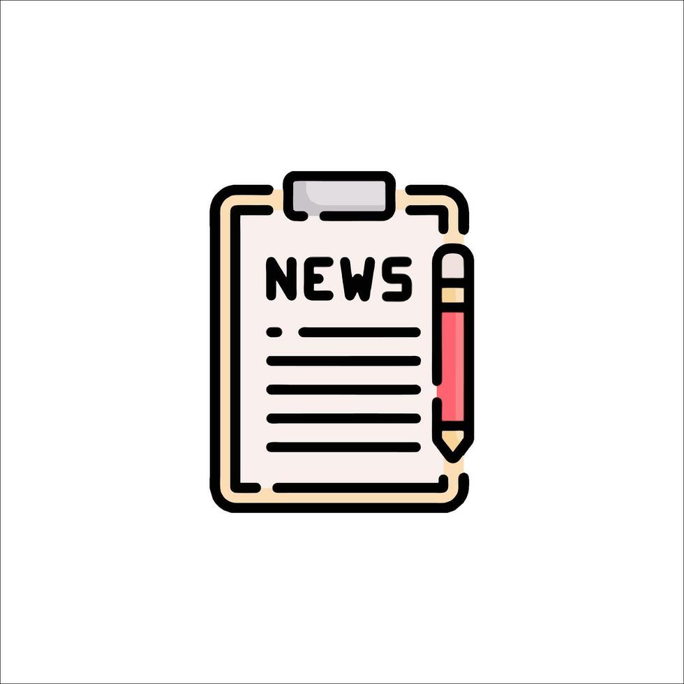 Clipboard with news icon illustration vector