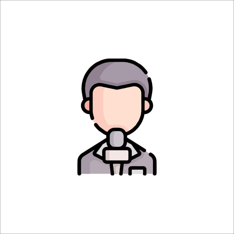 A man with a microphone icon vector