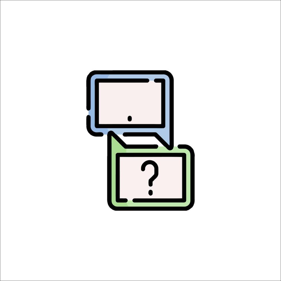 A conversation icon with two speech bubbles vector