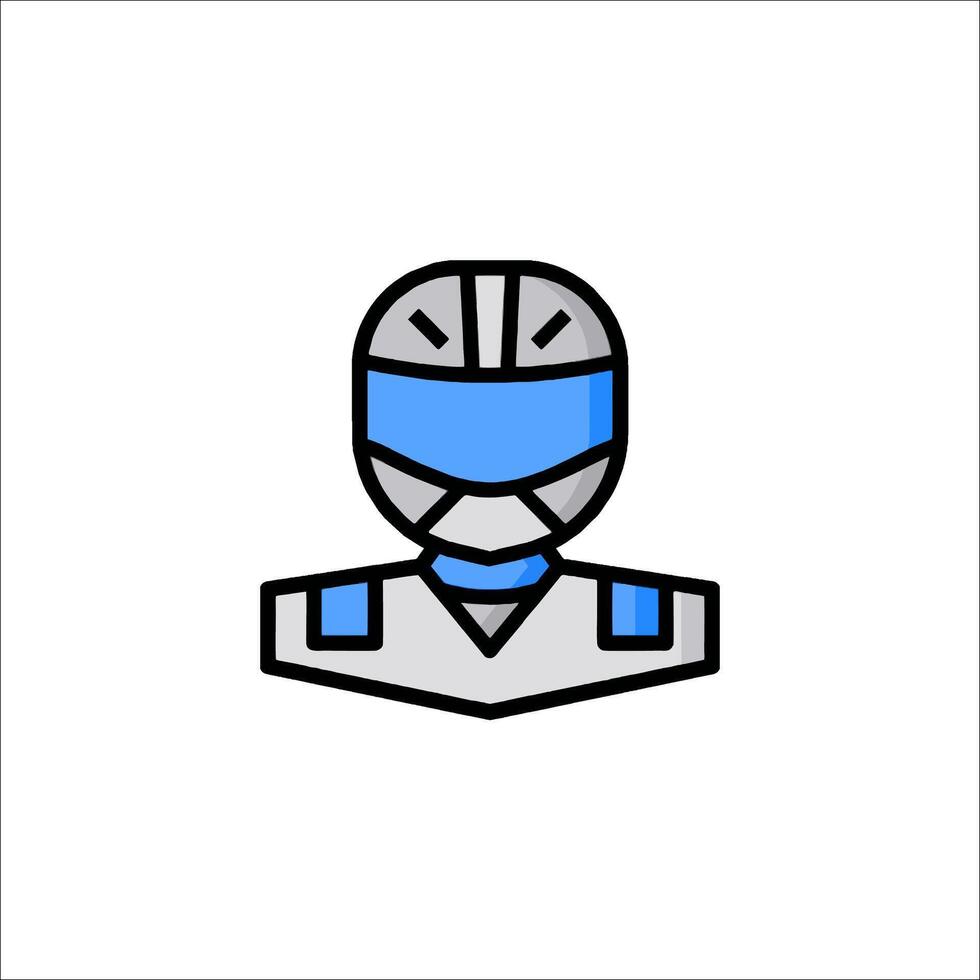 A blue helmet icon on a white background vector