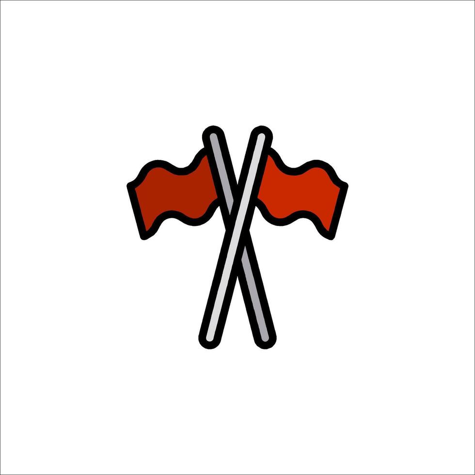 Two crossed flags with red and white stripes vector