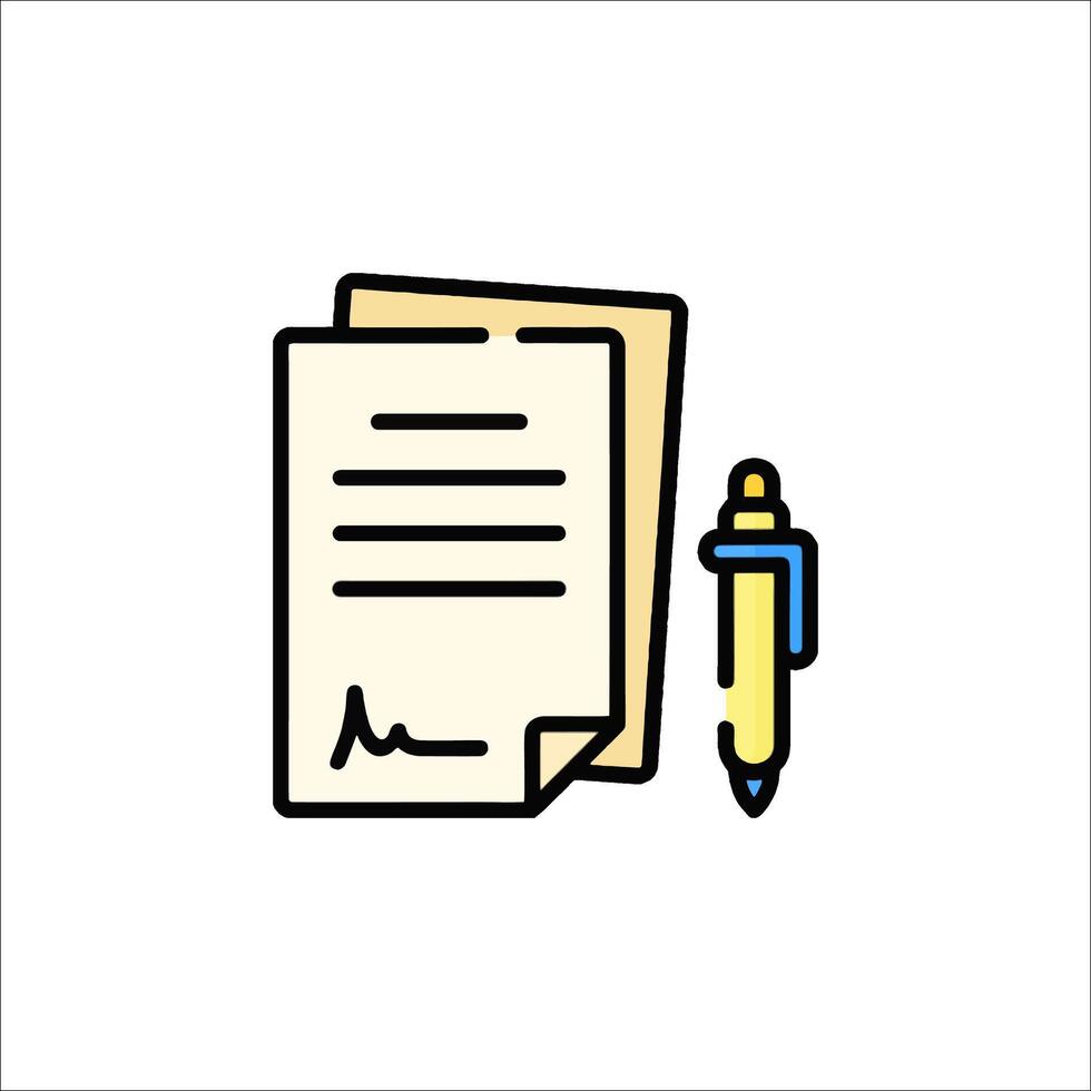 A pen and paper icon with a document vector