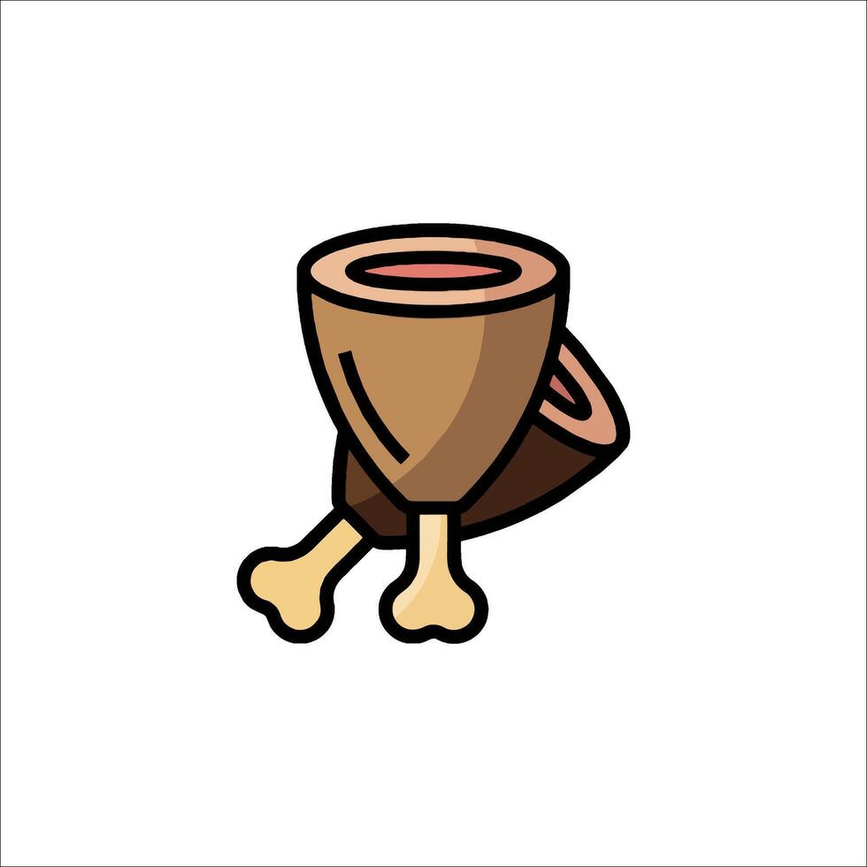 A pair of wooden horns on a white background vector