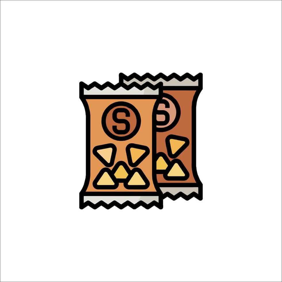A bag of chips with a logo on it vector