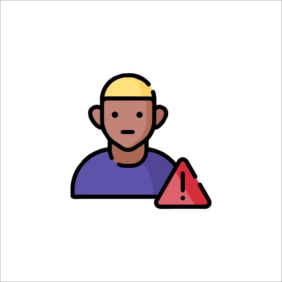 A man with a red hat and a caution sign vector