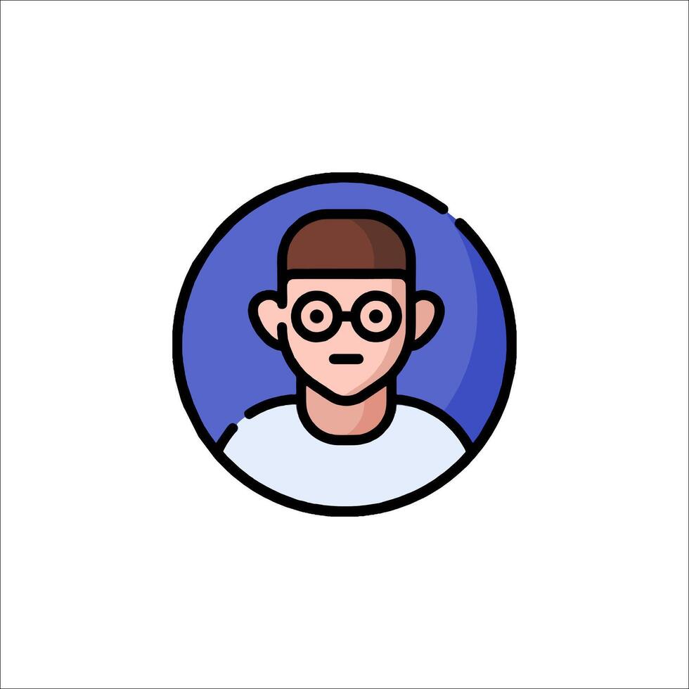 A man with glasses on his face in a circle vector