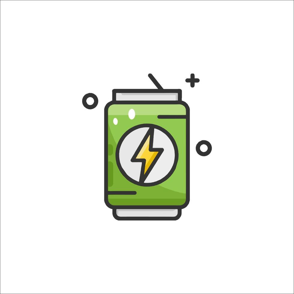 A can of soda with a lightning bolt on it vector